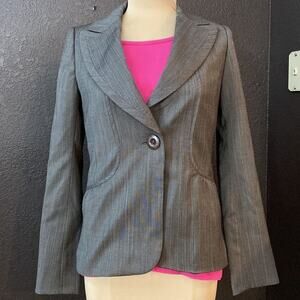 NORDSTROM Classiques Entier brown pinstripe wool blazer suit jacket